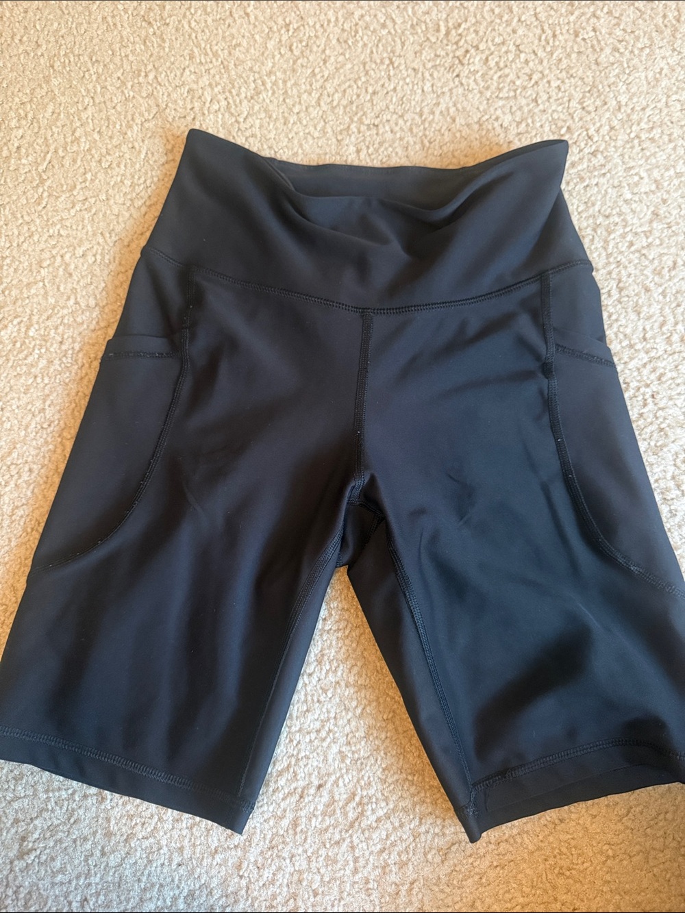 Old Navy Black High-Rise Bike Shorts with Side Pockets